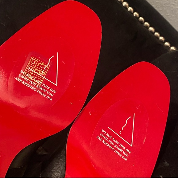 NEW: CHRISTIAN LOUBOUTIN • Alixos Black Knee High Embellished Boot- 38 1/2 - Picture 10 of 16